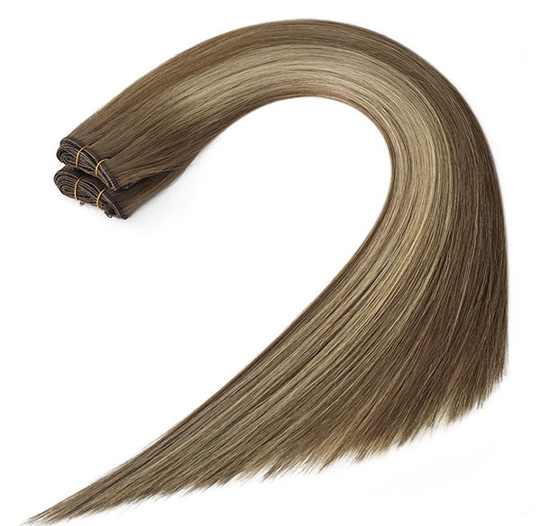 Luxury Hand-Tied Wefts – Straight – Pecan Vanilla Frosting #T8-8/22